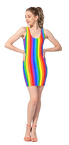 Adult Rainbow Stripe Tank Dress
